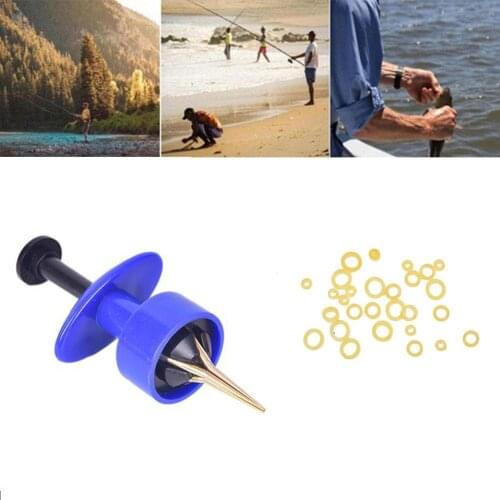 1Pcs Pellet Bander Tool 1Pcs Bag Micro Bait Bands Fishing Set Lure Fishing Tackle Terminal Tool Match Bander Pellet Artific F7B8