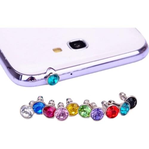 10pcs Bling Universal 3.5mm Cell Phone Earphone Plug For iPhone 6 5s /Samsung /HTC Dust Plug Headphone Jack Stopper