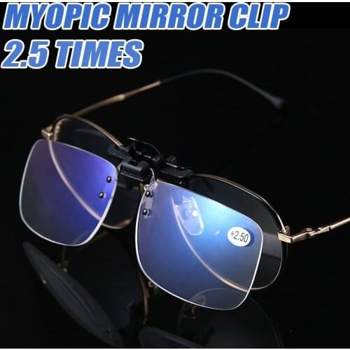 2.5x Glasses Style Magnifier Clip Magnifying Glasses with Clip For Reading Clip On Flip Up Spectacles Magnification Magnifier
