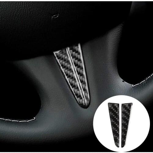 2Pcs Auto Steering Wheel Cover Decorative Decal Carbon Fiber Car Steering Wheel Trim for Infiniti Q50 2014 2015 2016 2017 2020