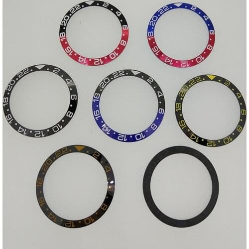 38mm Ceramic Bezel Insert for 40mm GMT Watch Oiginal aluminum Red & Black Bezel Insert for Parnis Automatic Watch 2020 PA2105
