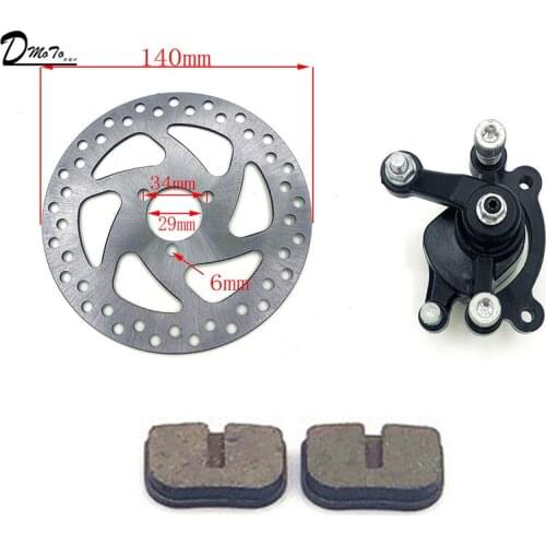 49CC Brake Disc Plate Gas Mini Dirt Bike Rear Disc Front Caliper Kit 140mm and Friction Plate Rotors Electric Scooter ATV
