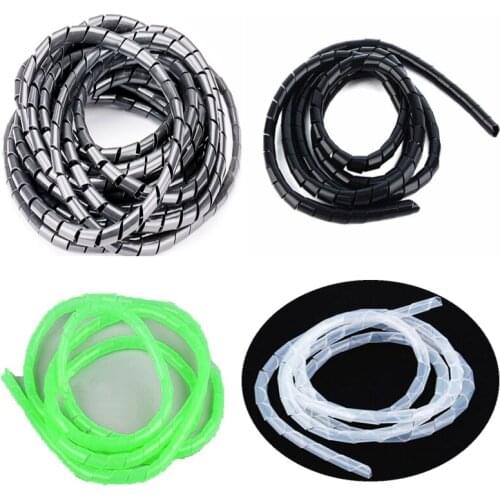 6-14mm 5m Line Organizer Pipe Protection Spiral Wrap Winding Cable Wire Protector Cover Tube