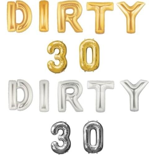 7pcs/lot Rose Gold dirty 30 thirty 30th Birthday Party Decoration Sweet Girls Happy Birthday Donut Balloon Event Party Supplie