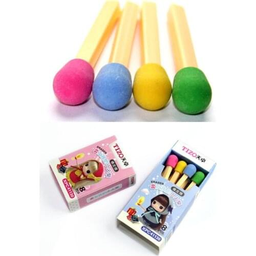 8 pcs/pack Cute Kawaii Matches Eraser Lovely Colored Eraser for Kids Students Kids Creative Item Gift