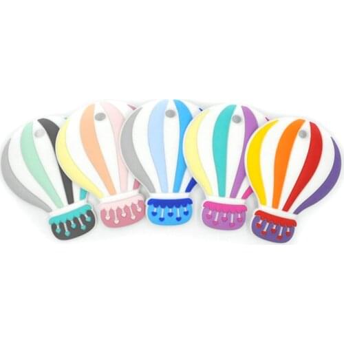 1PCS Silicone Baby Teether Hot Air Balloon Teething Toy Food Grade Silicone Pacifier Chain Pendant BPA Free