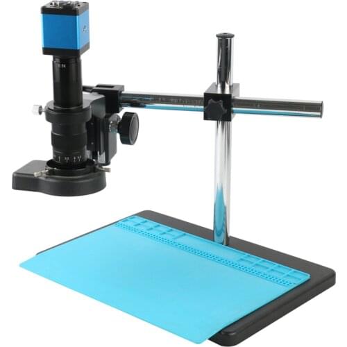 14MP 1080P HDMI VGA Digital Video Microscope Camera 180X 300X C Mount Lens 144 LED Light For Phone PCB Soldering Repair