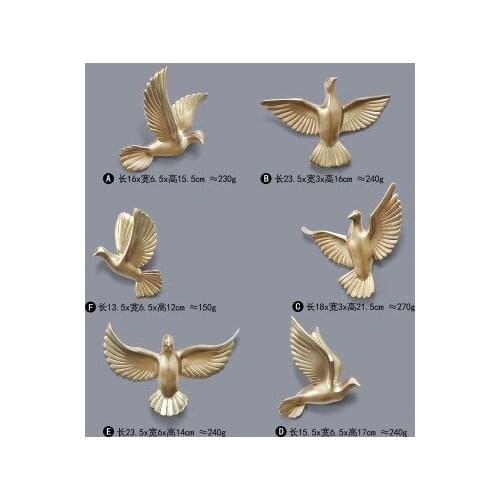 European Resin Pigeon Bird Nest Wall Hanging Home Livingroom Wall Sticker Decoration Hotel TV Sofa Background Wall Mural Crafts