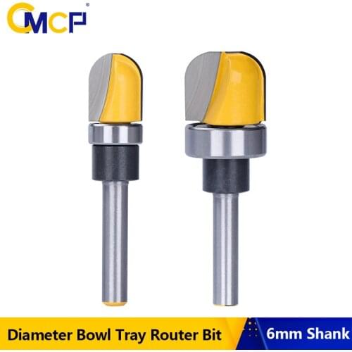 CMCP Wood Router Bit 6mm Shank 1-1/8 Diameter Bowl Tray Router Bit Round Nose Milling Cutter for Wood Woodworking