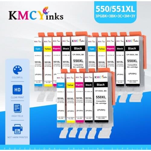 KMCYinks PGI 550 551 compatible ink cartridge for canon PIXMA IP7250 MG5450 MX925 MG5550 MG6450 MG5650 MG6650 IX6850 MX725 MX925