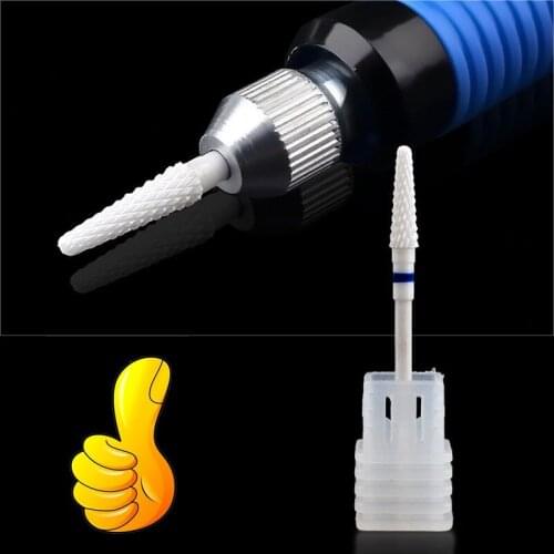 Ceramic Corn Nail Sanding Drill Bits Nail Edge Polish Cuticle Remover Drill Bit new