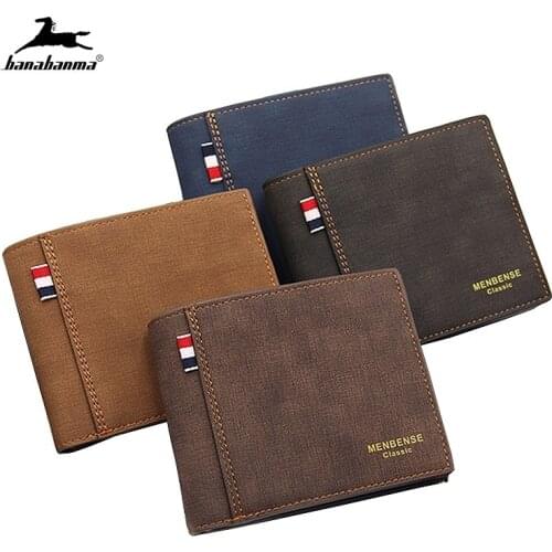 Mens Wallet Short 2021 New Multi-card Coin Purse Vintage Casual Wallet Male Youth Thin Three-fold Horizontal Soft Wallet Men Pu