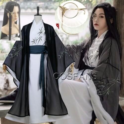 Gu Yun Cosplay Chang Geng Costume Anime Sha Po Lang Cosplay Halloween Chinese Anicent Costumes Full set Men Adult Wig shoes