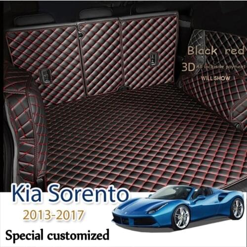Leather Car Trunk Mat For Kia Sorento 2013-2017 Cargo Liner Accessories Interior Boot