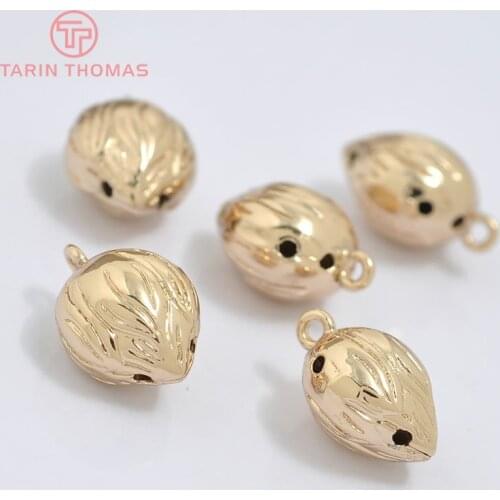 6PCS 6.5x10MM 10x16MM 24K Champagne Gold Color Plated Brass Lotus Bud Charms Pendants High Quality Diy Jewelry Accessories