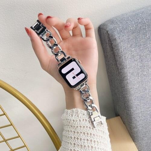 Stainless Steel Metal Bracelet Strap for Apple Watch Band 42mm 44mm 6SE 5 iWatch Series 4 3 2 1 38mm 40mm Lady Wristband Correa