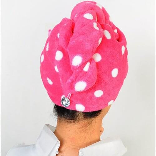 Soft Microfiber Flannel Hair Wrap Fast Dryer Towel Shower Cap Quicking Dry Water Absorbing Towel for Women Bathroom Accessories
