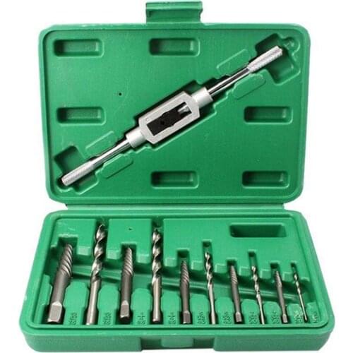 11pcs Damaged Screw Extractor Set 5 Types Tap HSS Drill Bit Chrome Vanadium Steel Extractor Drill Bit Stud Bolt Remover Tools