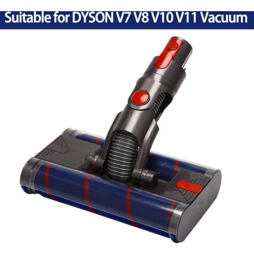 Motorized Double Floor Brush Head Tool For Dyson V8 V7 V10 V11 Vacuum Cleaner Soft Sweeper Roller Head Floor Brush