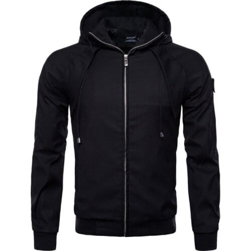 New Brand Cotton Jacket Male Casual Hooded Zippers Jackets Foreign Trade Export Mens Jackets and Coats Europe/US Size S-XXL