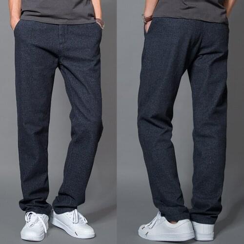 New Arrival Autumn And Winter Increase Thick Casual Loose Young Mens Long Pants Fashion Elastic Super Large Trousers Size 28-46