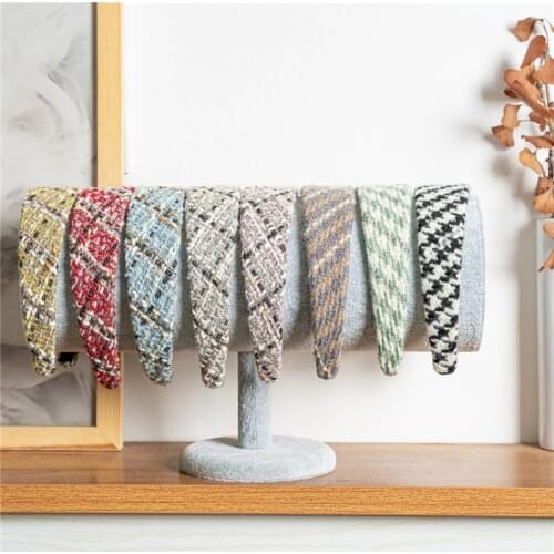 Fashion Tweed Headband for Women Retro wide Turban Hairbands Simple Sweet Head Bands Bezel Hair Hoop Fashion Hair Accessories