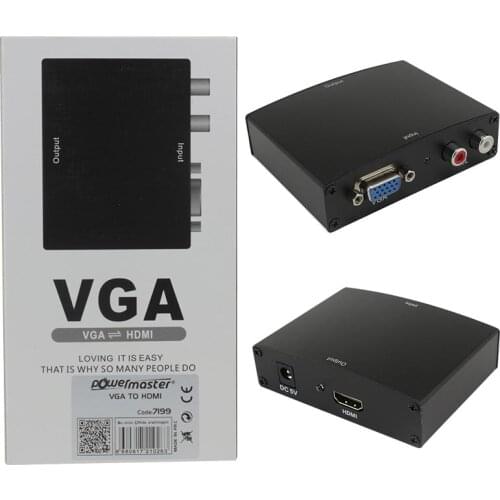 POWERMASTER PM-7199 VGA TO HDMI CONVERTER ADAPTER