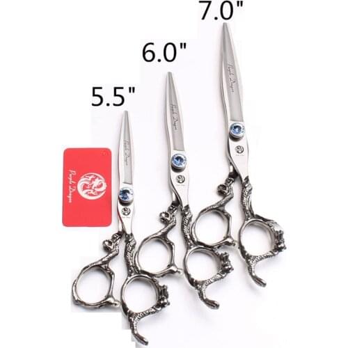 5.5" 6" 7" 440C Purple Dragon Hairstyle Hairdressing Scissors Cutting Scissors Thinning Shears Profrssional Hair Scissors Z9100