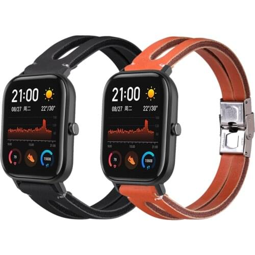 Genuine Leather Wrist Strap For Amazfit Gts Amazfit Gtr 42mm Smart Watch Band For Xiaomi Huaimi Amazfit Bip Lite 20mm Watchband