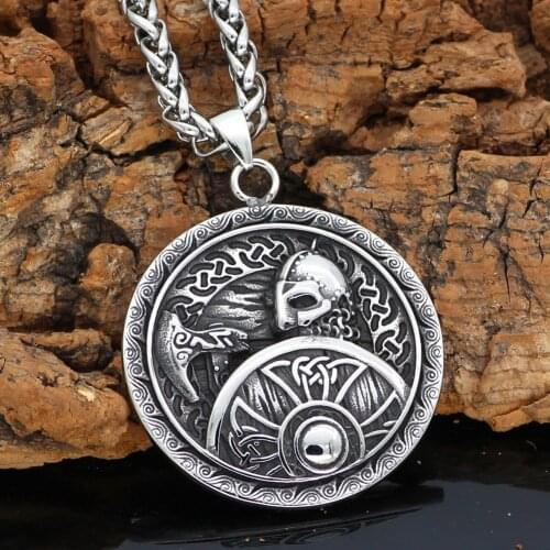 Nordic viking Stainlee Steel amulet Talisman Pendant necklace with viking gift bag