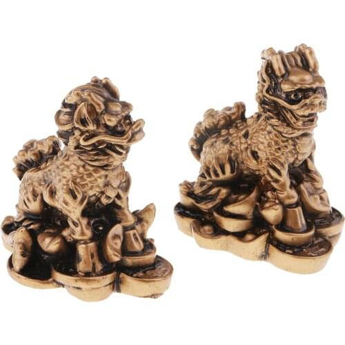 Resin Chi Lin/Qi Lin Statue Feng Shui Collectible Kirin Statue Home Furnishing Articles Animal Ornament