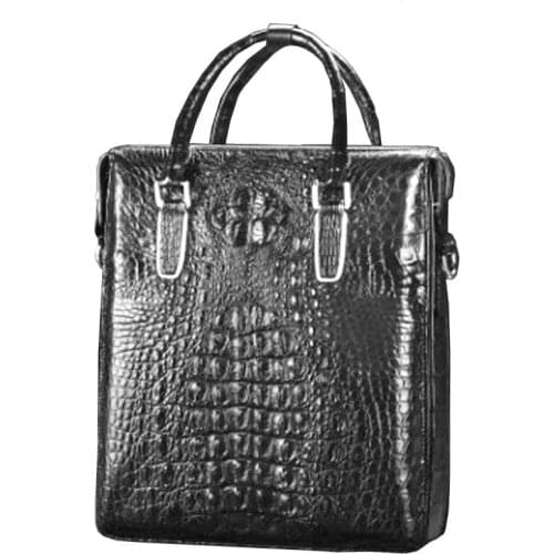 LINSHE crocodile Mens bags Single shoulder bag leather business men briefcase Man bags package handbag Vertical