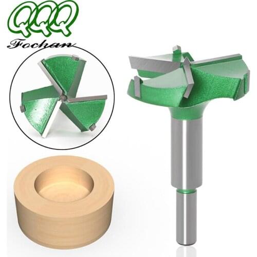 QQQ1pcs 35mm 3 teeth Forstner tips Woodworking tools Hole Saw Cutter Hinge Boring drill bits Round Shank Tungsten Carbide Cutter