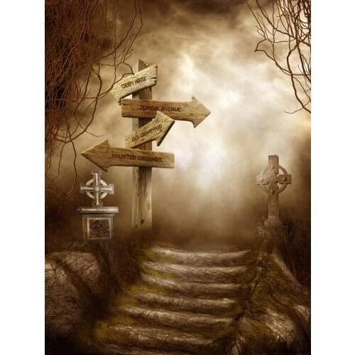 VinylBDS 150x200cm Gray Halloween Theme Photography Backdrops for Children Night Darkness Background For Children Photo Studio