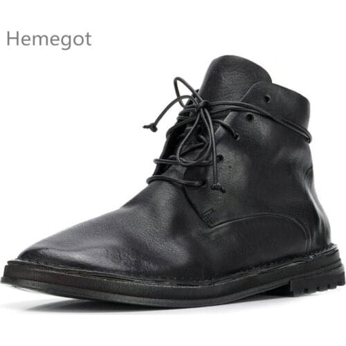 Ankle Boots For Women Lace Up Bota Feminina Low Heels Botas Mujer Fashion Sapato Feminino Leather Shoes Women Zapatos De Mujer