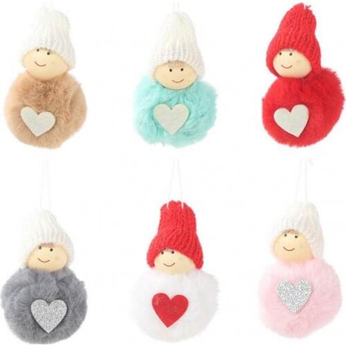 1pc Christmas Plush Wall Mountable Cartoon Pendant Lovely Mini Snowman Pendant Tree Decorative Doll Pendant Plush Wall Stuff