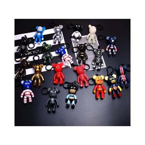 12 Rainbow Cartoon Little Bears Doll Lovely Bear In Love Small Statue Figurine Ornament Miniatures Children Toy Decoration Gift