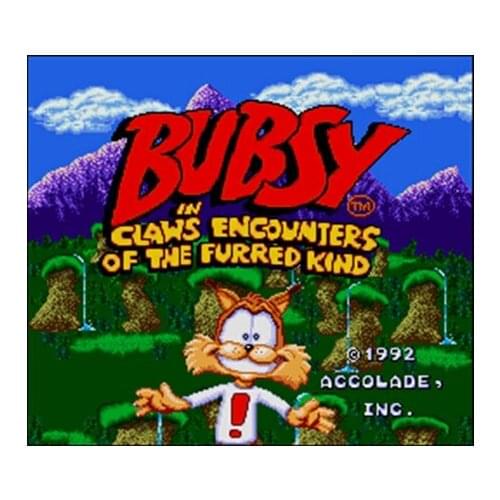 Bubsy in Claws Encounters of the Furred Kind 16 bit Big Gray Game Card For NTSC Game Player Drop Shipping