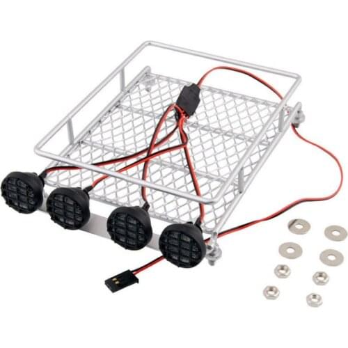 2 color RC AX513B 1/10 Roof Luggage Rack LED Light Bar Wrangler Tamiya CC01 SCX10 Axial