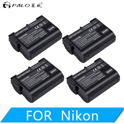 PALO 4 PCS 2500mAh EN-EL15 ENEL15 EN EL15 Camera Battery For Nikon DSLR D600 D610 D800 D800E D810 D7000 D7100 D7200 L15
