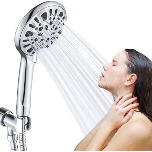 9-Function Bathroom Shower Set Pressurized Hand Shower Head with Pause Button Adjustable Water Jet Nozzles Bathroom Set