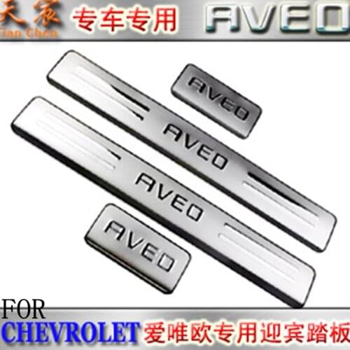 Car accessories stainless steel exterior scuff plate door sills for Chevrolet Aveo Sonic 2011 2012 2013 Car styling