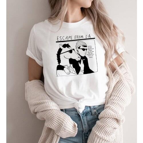 BoJack Horseman Escape From L.A. Rock T-Shirt Unisex Harajuku Summer Plus Size T-shirt Crewneck Tees Graphic T Shirts Casual Top