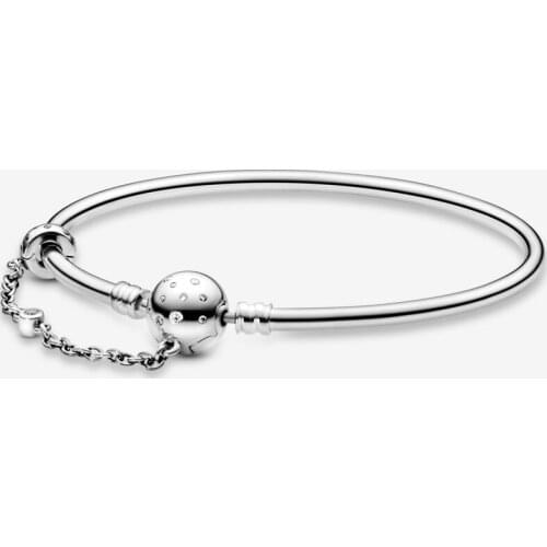 NEW 925 Sterling Silver Limited Edition Moments Silver Bangle For Women Charm bracelet Fashion Party DIY Fine Jewelry Making