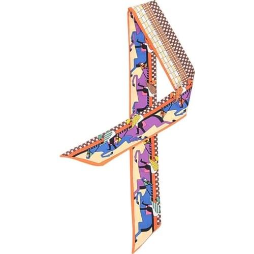 Brand Womens Bag Scarf Luxury Hairband Ladies Handbag Decorative Scarf Narrow Shawl Female