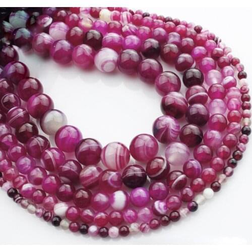 15"(38cm) Strand Round Natural Rose Lace Agate Stone Rocks 4mm 6mm 8mm 10mm 12mm Beads for Jewelry Making DIY Bracelet Findings