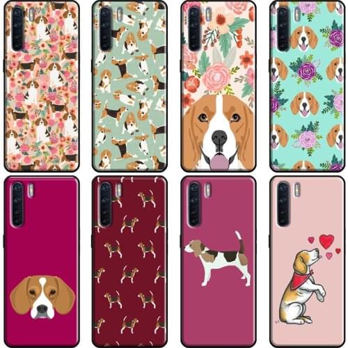 Beagle Floral Dog Cover For OPPO A5 A9 A31 A53 2020 A1K A5S A15 A52 A72 A83 A91 F5 F7 Reno 2 Z 4 Pro Case