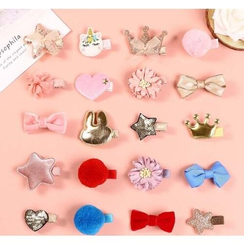Childrens Hair Clip European And American Fashion All-match Sequin Crown Star Love Bow Hairpin Hair Accessories clip cheveux