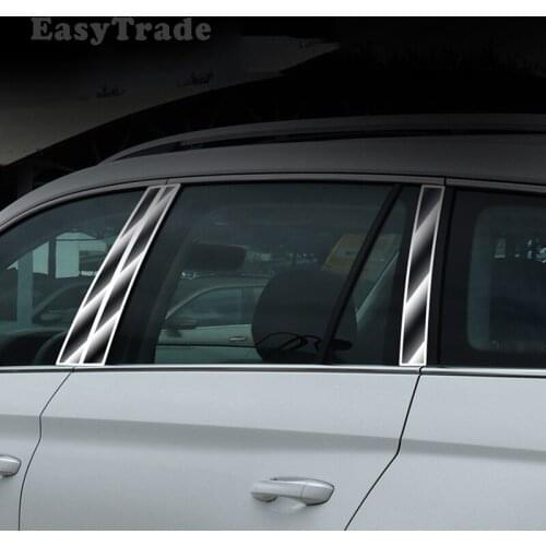 For Skoda Kodiaq 2020 2019 2018 2017 Accessories Car Side Window Center Pillar Trim Center Panel Decoration Sticker Decal 6 Pcs