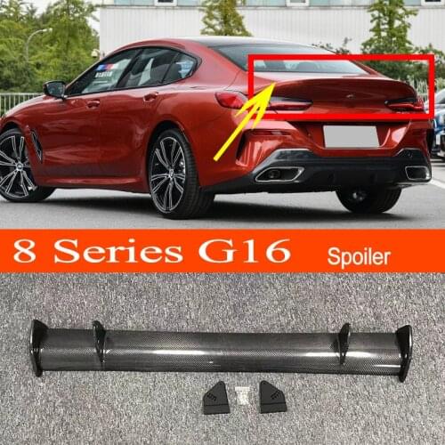 G16 Real Carbon Fiber GT-style Car-styling Sporty Rear Trunk Wing Spoiler for BMW 8 Series G16 Gran Coupe 2018-2022